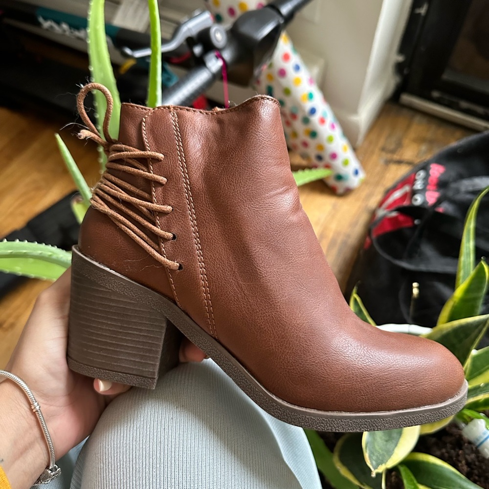 Tan booties size 7